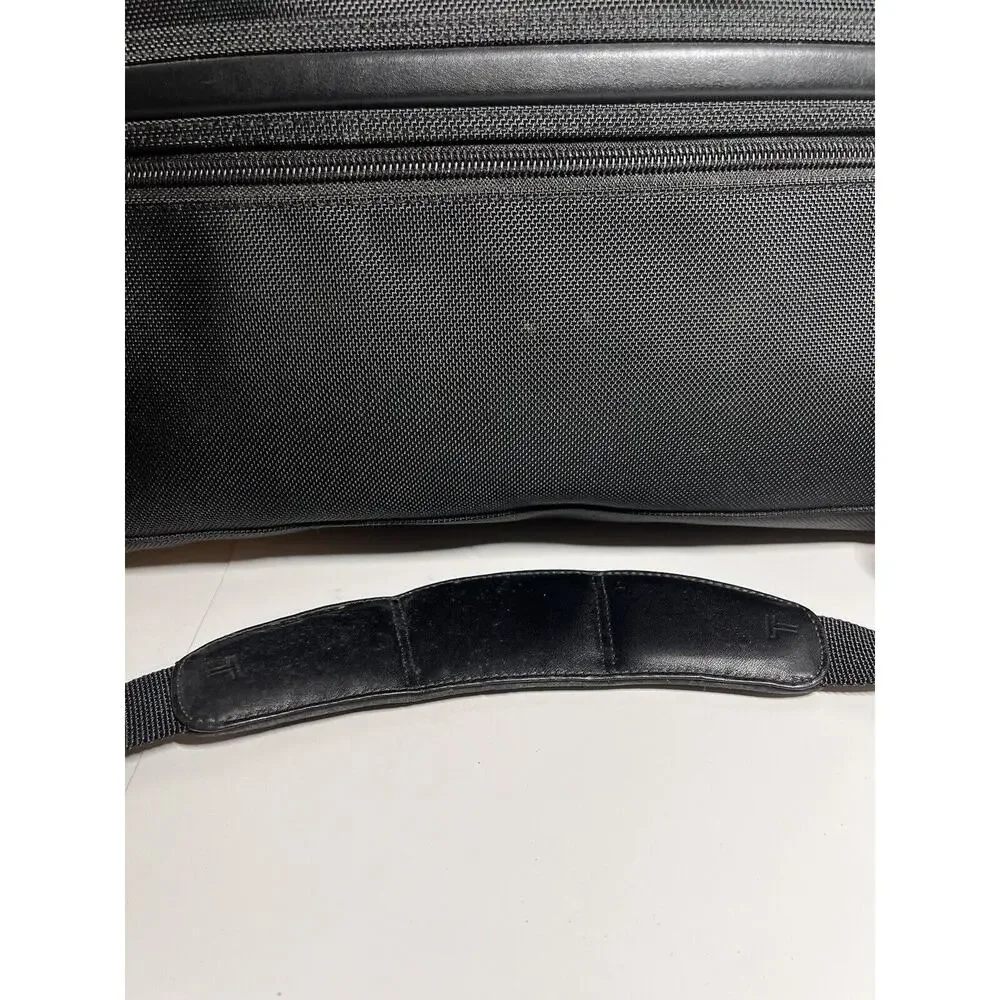 Tumi Black Alpha Slim Deluxe Portfolio Briefcase Laptop Messenger Bag Multi Pkt